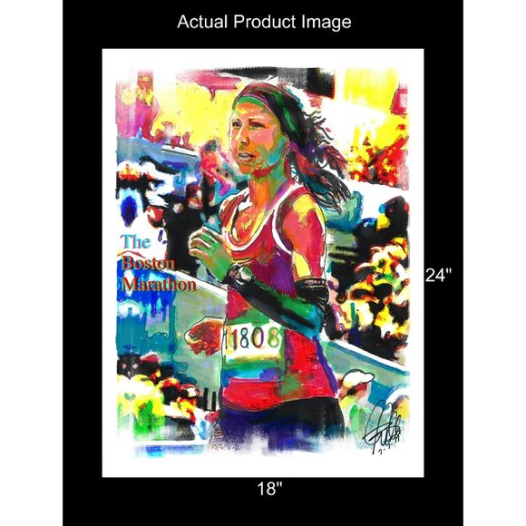 Boston Marathon Running Sports Poster Print Wall Art 18x24 - Picture 2 of 4
